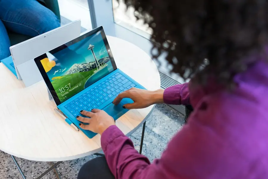 A professional working on a tablet